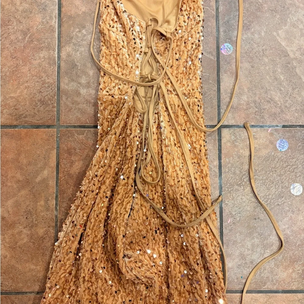 Gold Sequin Mini Dress - Picture 3 of 3